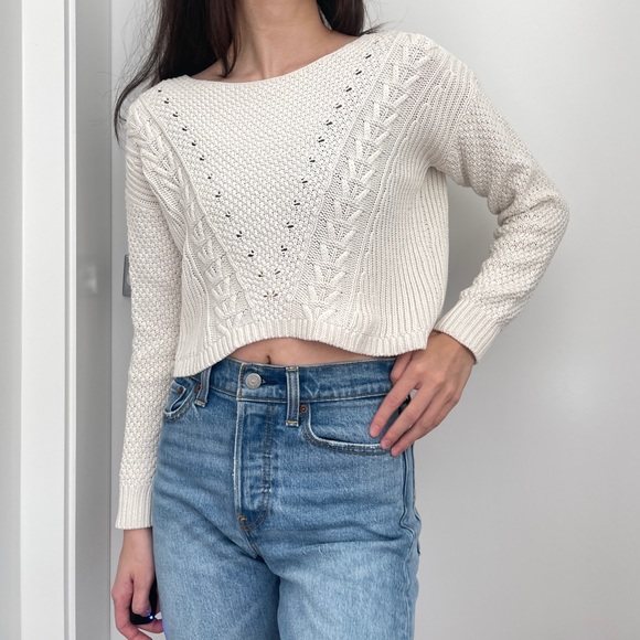 Forever 21 Cropped Knit Sweater - Picture 2 of 7